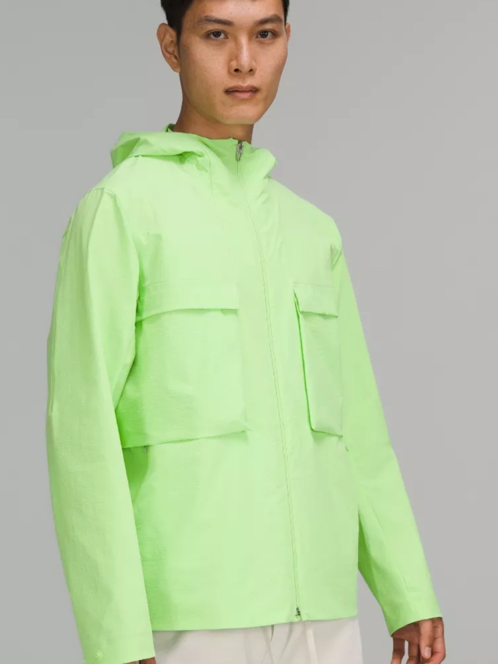 Lululemon Men’s Stretch Cargo Green Hooded Jacket